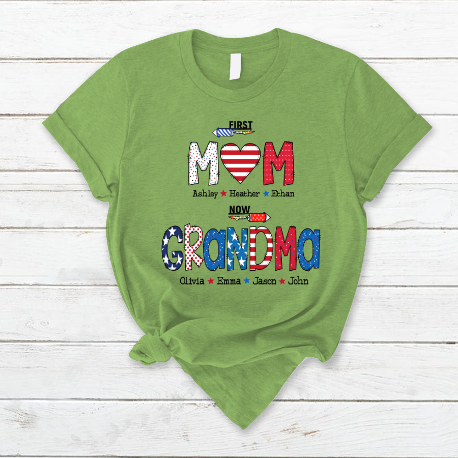 First Mom Now Grandma and grandkids T-Shirt