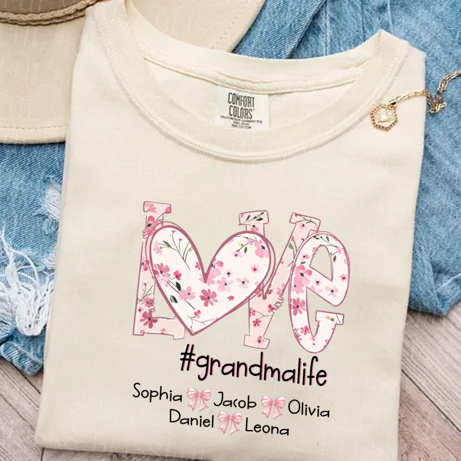 Flower Love Grandma Life Daisy Floral Mothers Day Gift Shirt