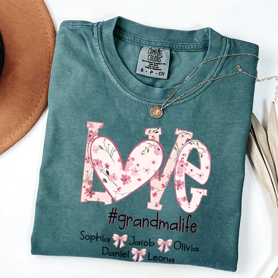 Flower Love Grandma Life Daisy Floral Mothers Day Gift Shirt