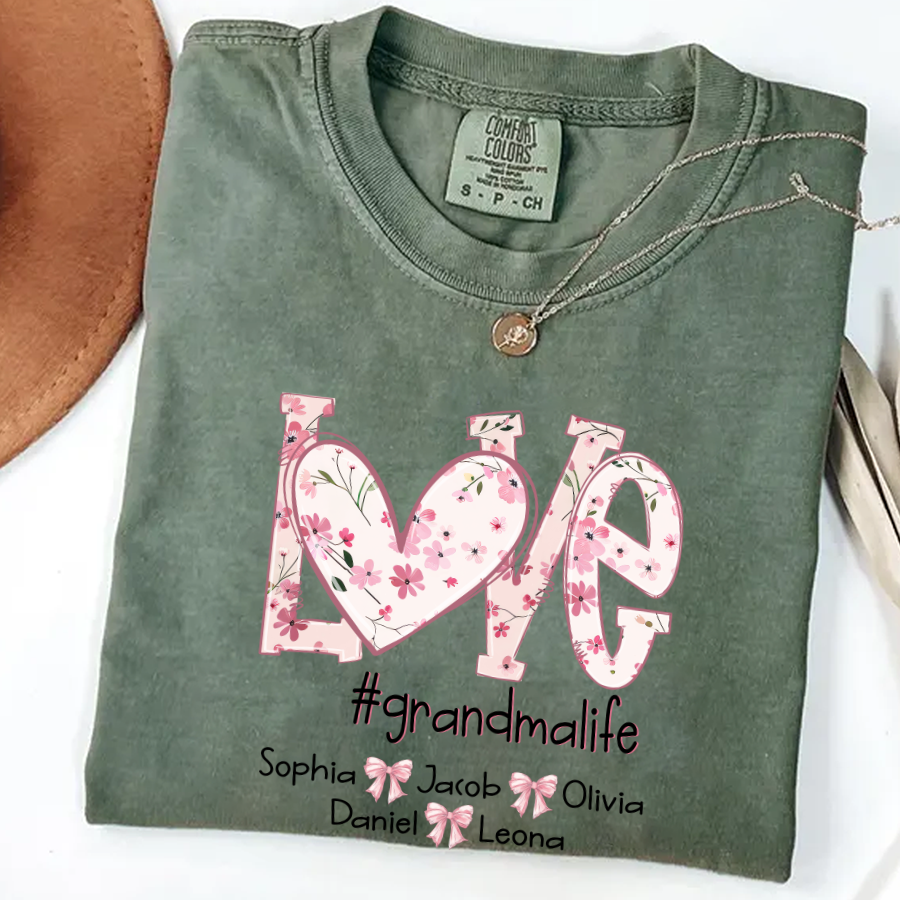 Flower Love Grandma Life Daisy Floral Mothers Day Gift Shirt
