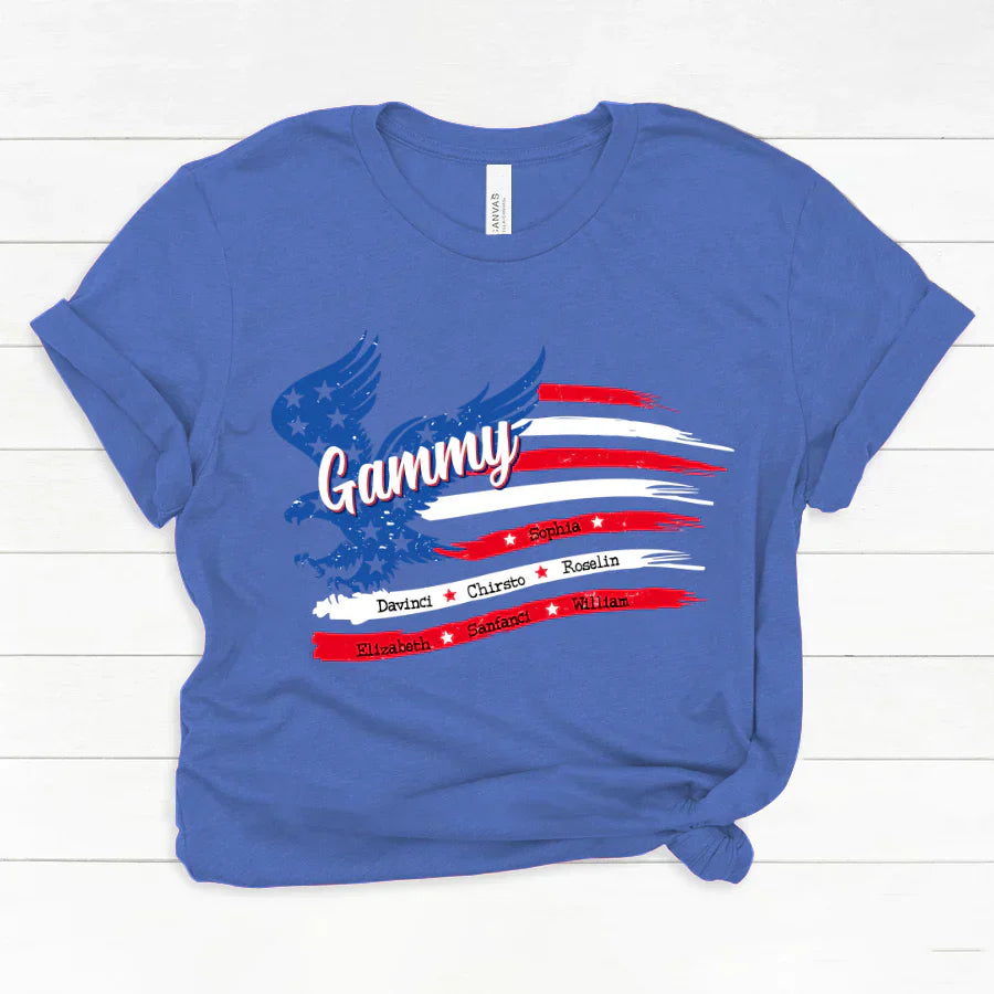 Gammy With Grandkids Names 4th Of July CTL94 Classic Canvas