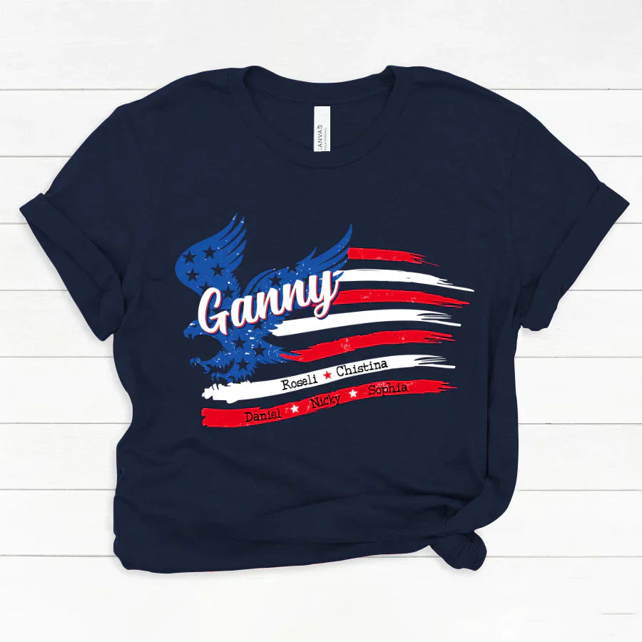 Ganny With Grandkids Names 4th Of July CTL94 Classic Canvas