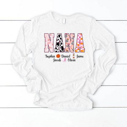 Ghost Halloween Fall Custom Nana And Grandkids Shirt