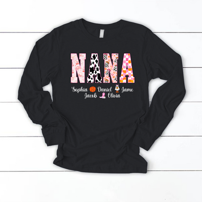 Ghost Halloween Fall Custom Nana And Grandkids Shirt