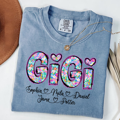 Gigi Coquette Floral Gigi And Grandkids Mothers Day Shirt