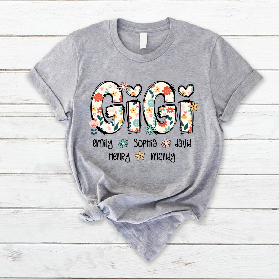 Gigi Mimi Grandma Boho Floral Custom Grandma And Grandkids