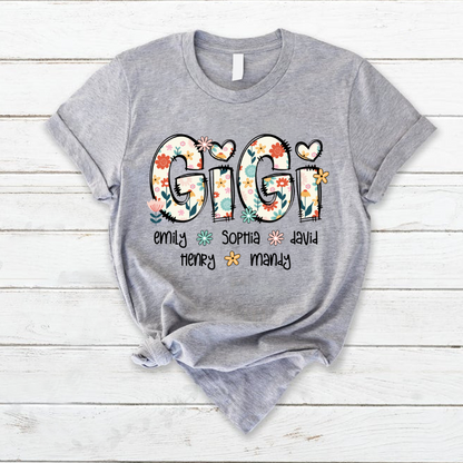 Gigi Mimi Grandma Boho Floral Custom Grandma And Grandkids