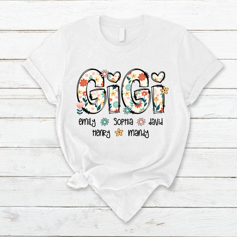 Gigi Mimi Grandma Boho Floral Custom Grandma And Grandkids