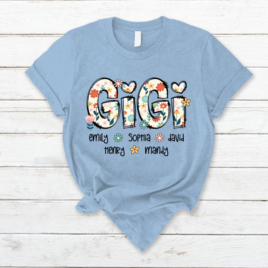 Gigi Mimi Grandma Boho Floral Custom Grandma And Grandkids