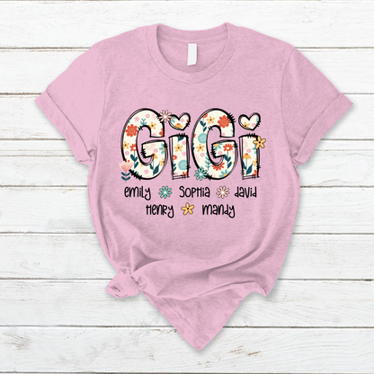 Gigi Mimi Grandma Boho Floral Custom Grandma And Grandkids
