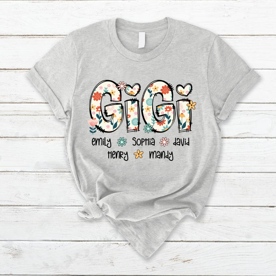 Gigi Mimi Grandma Boho Floral Custom Grandma And Grandkids