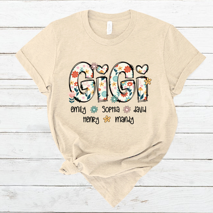 Gigi Mimi Grandma Boho Floral Custom Grandma And Grandkids