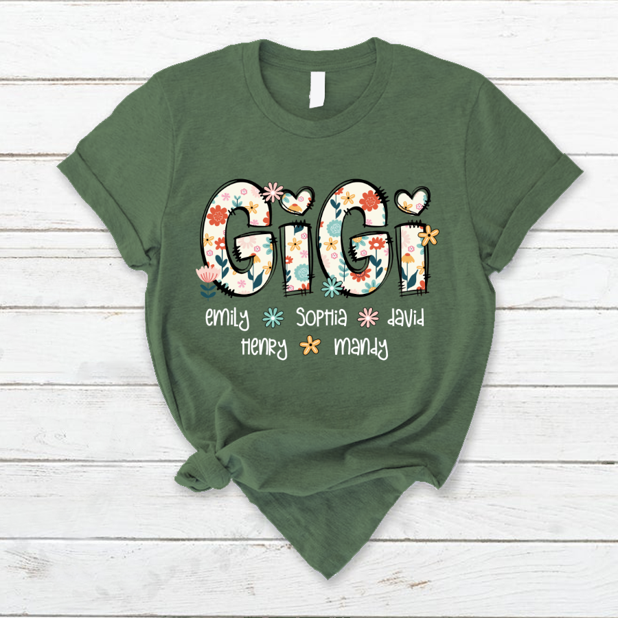 Gigi Mimi Grandma Boho Floral Custom Grandma And Grandkids