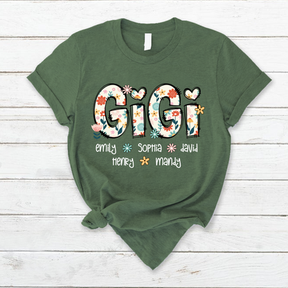 Gigi Mimi Grandma Boho Floral Custom Grandma And Grandkids