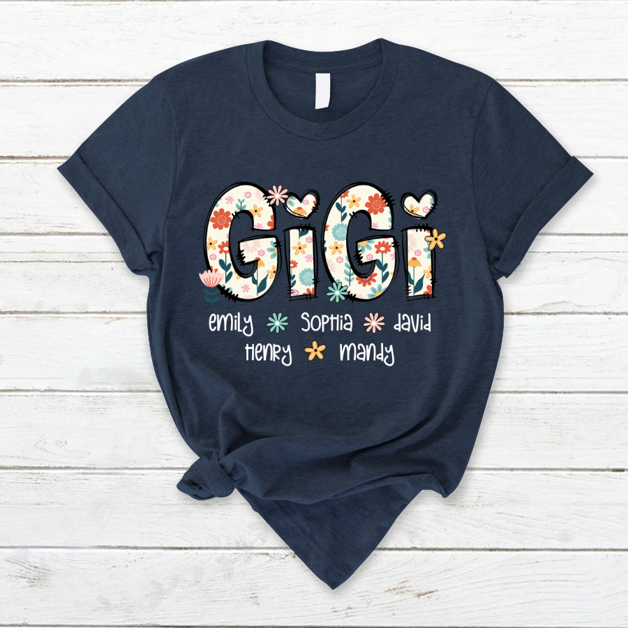 Gigi Mimi Grandma Boho Floral Custom Grandma And Grandkids