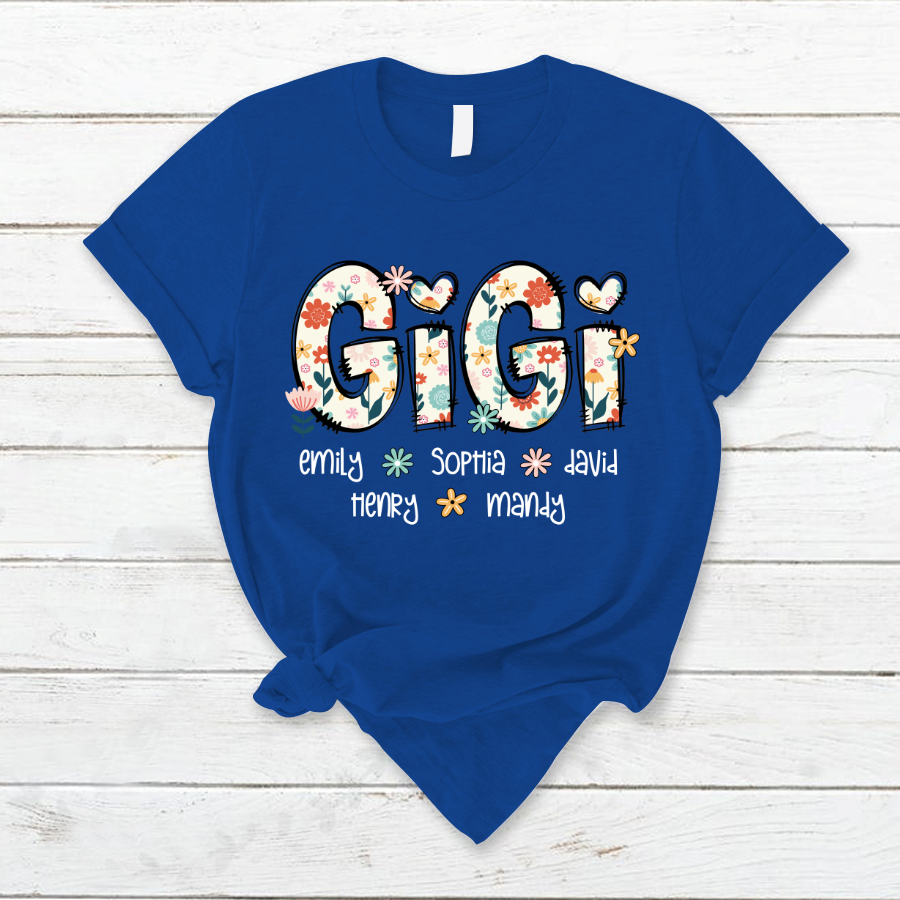 Gigi Mimi Grandma Boho Floral Custom Grandma And Grandkids