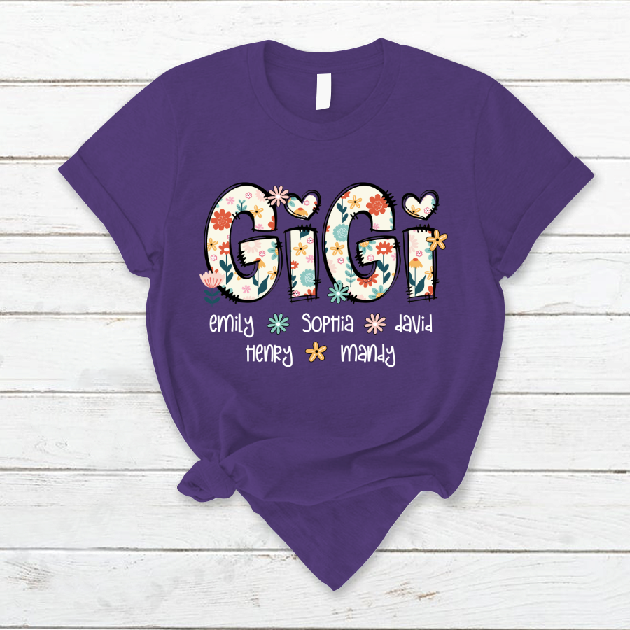Gigi Mimi Grandma Boho Floral Custom Grandma And Grandkids
