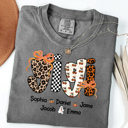 Gigi Pumpkin Spooky Custom Gigi And Grandkids Shirt