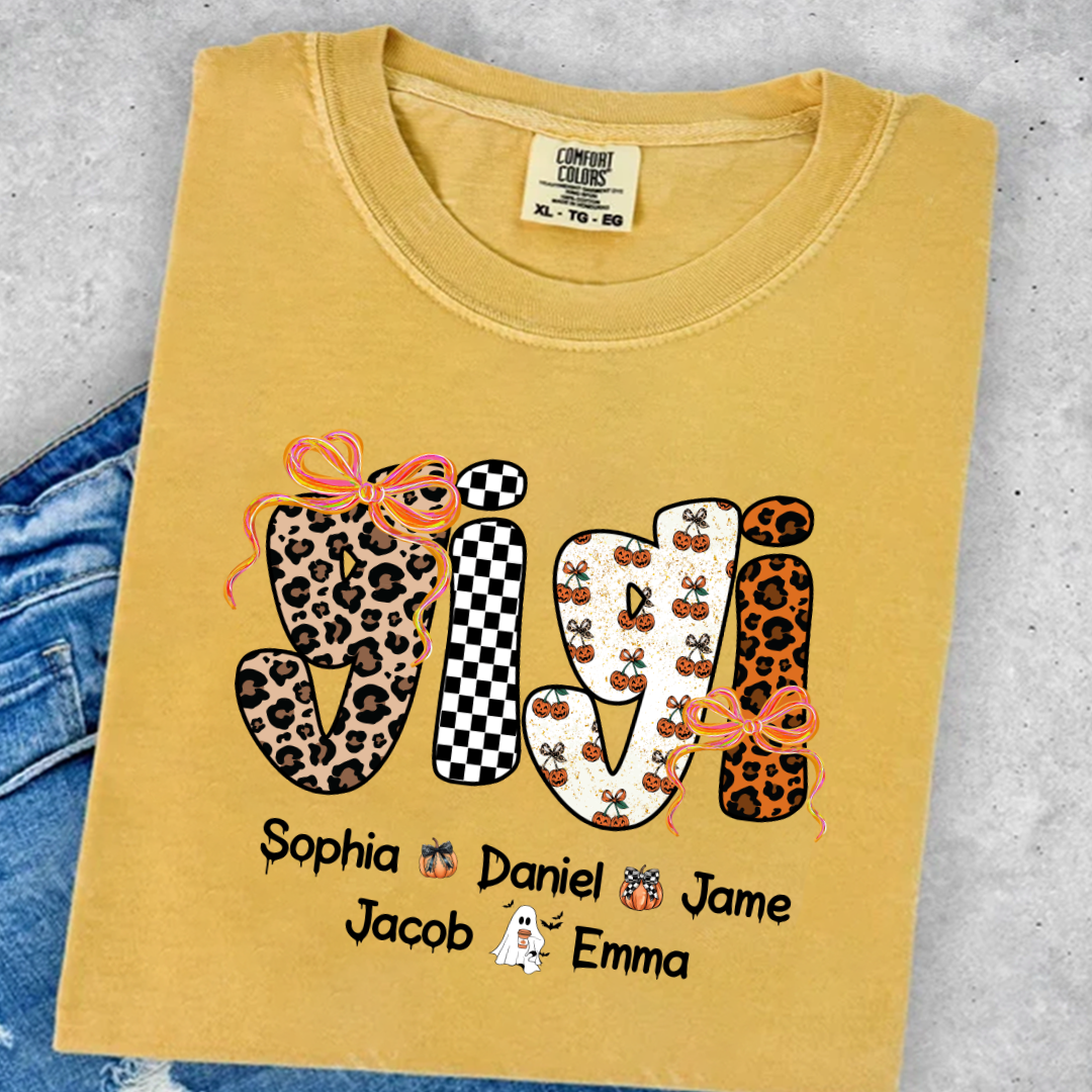Gigi Pumpkin Spooky Custom Gigi And Grandkids Shirt