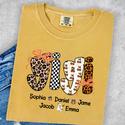 Gigi Pumpkin Spooky Custom Gigi And Grandkids Shirt