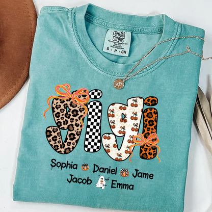 Gigi Pumpkin Spooky Custom Gigi And Grandkids Shirt