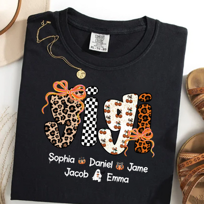 Gigi Pumpkin Spooky Custom Gigi And Grandkids Shirt