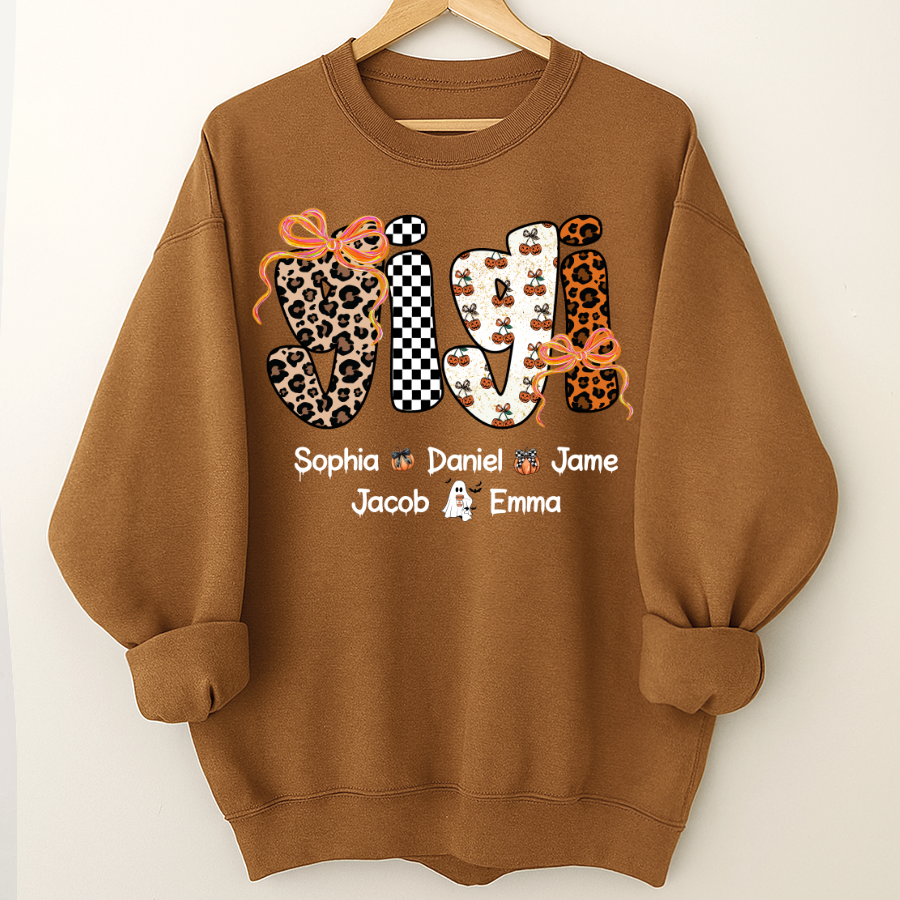 Gigi Pumpkin Spooky Custom Gigi And Grandkids Shirt