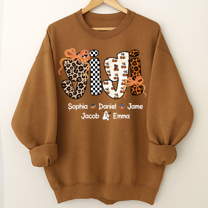 Gigi Pumpkin Spooky Custom Gigi And Grandkids Shirt