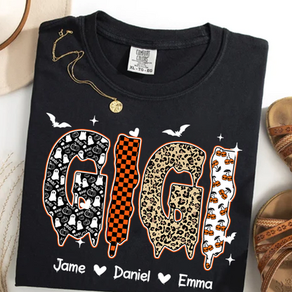 Personalized Halloween Pumpkin Gigi and Grandkids Shirt