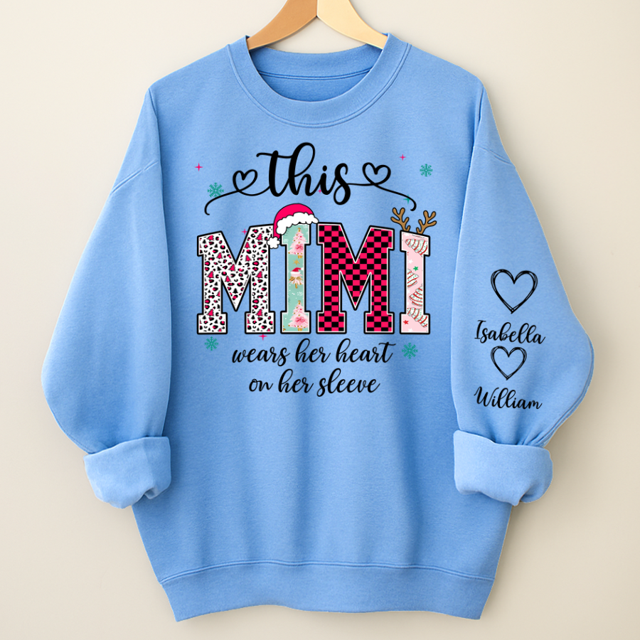 Girly Christmas Custom Grandma Mama Mimi And Grandkids Shirt