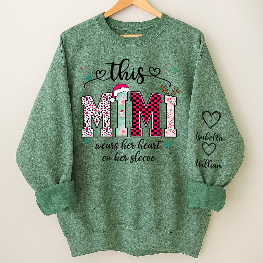 Girly Christmas Custom Grandma Mama Mimi And Grandkids Shirt
