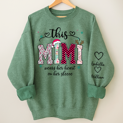 Girly Christmas Custom Grandma Mama Mimi And Grandkids Shirt