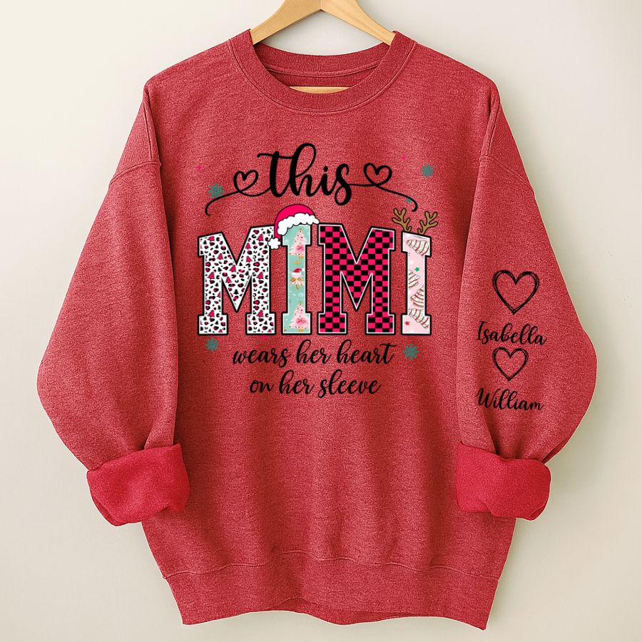 Girly Christmas Custom Grandma Mama Mimi And Grandkids Shirt