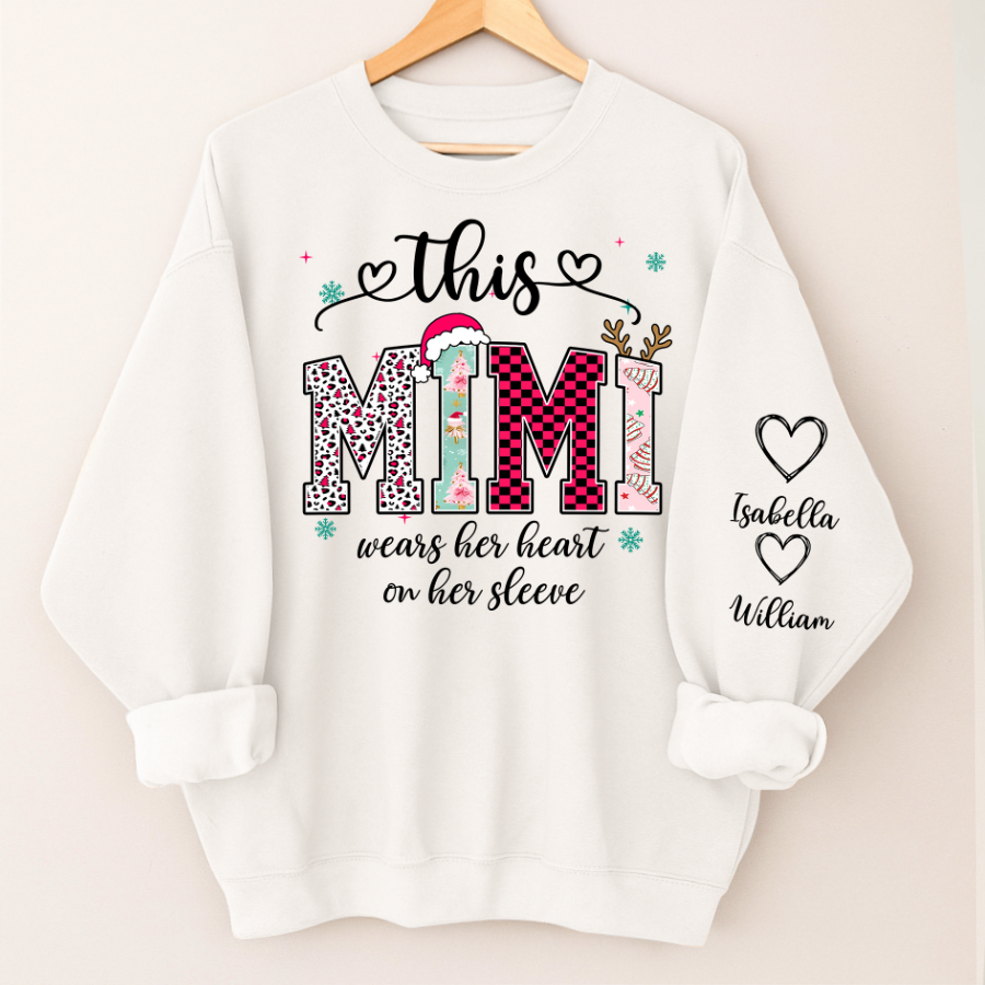 Girly Christmas Custom Grandma Mama Mimi And Grandkids Shirt