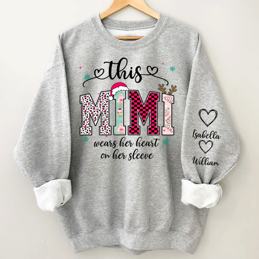 Girly Christmas Custom Grandma Mama Mimi And Grandkids Shirt