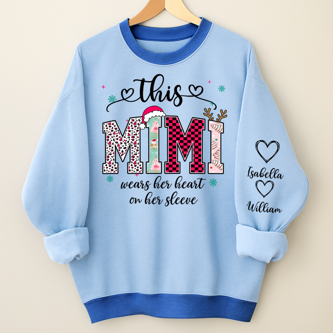 Girly Christmas Custom Grandma Mama Mimi And Grandkids Shirt