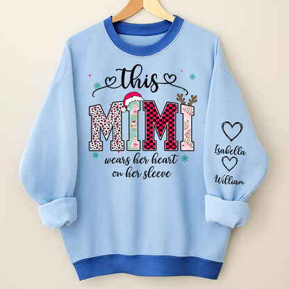 Girly Christmas Custom Grandma Mama Mimi And Grandkids Shirt