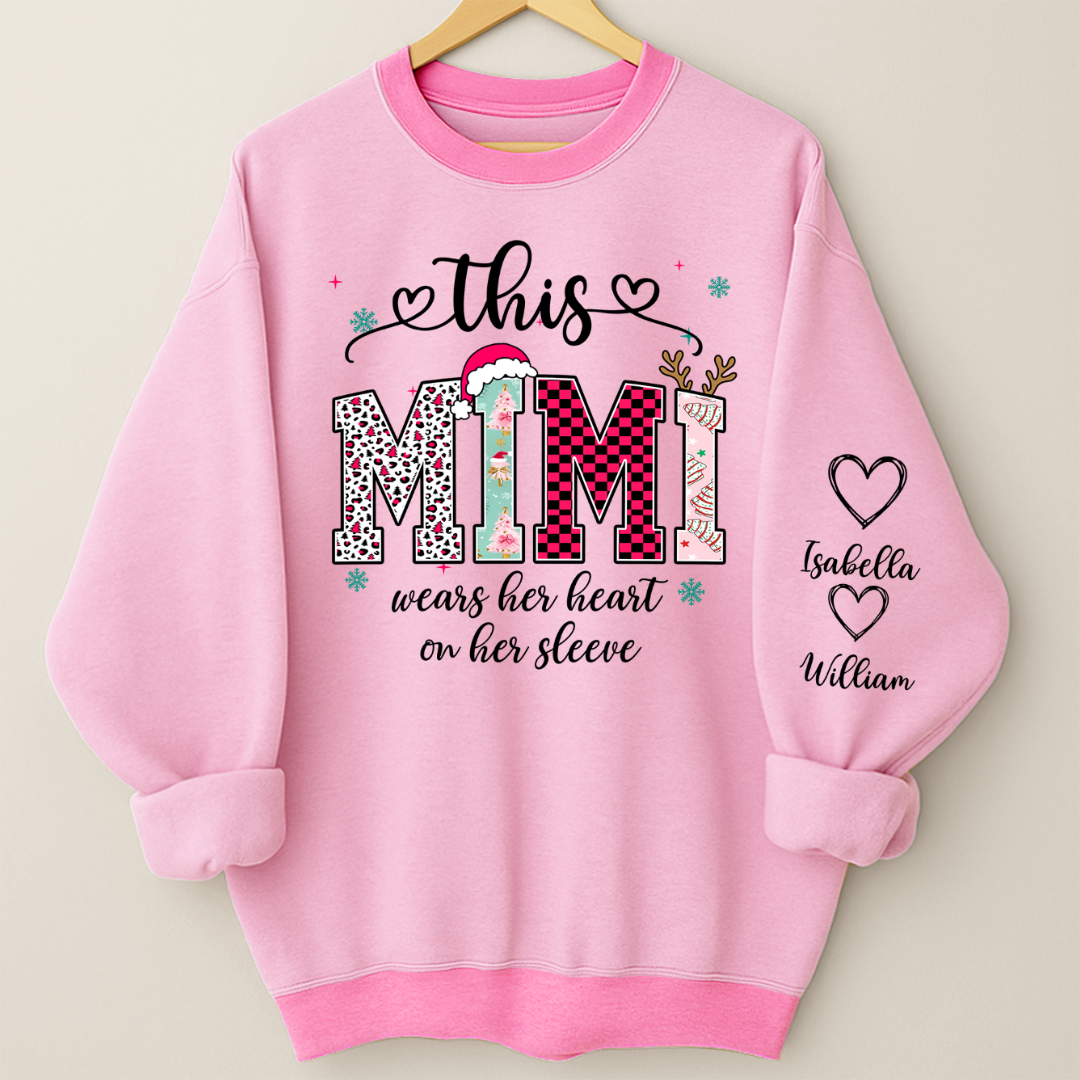 Girly Christmas Custom Grandma Mama Mimi And Grandkids Shirt