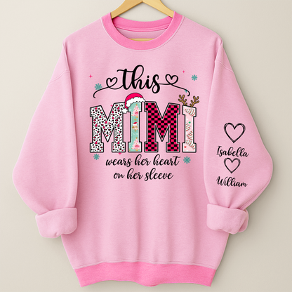Girly Christmas Custom Grandma Mama Mimi And Grandkids Shirt