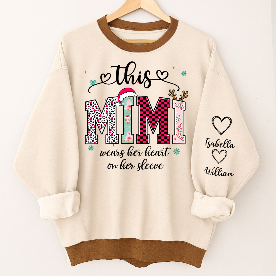 Girly Christmas Custom Grandma Mama Mimi And Grandkids Shirt