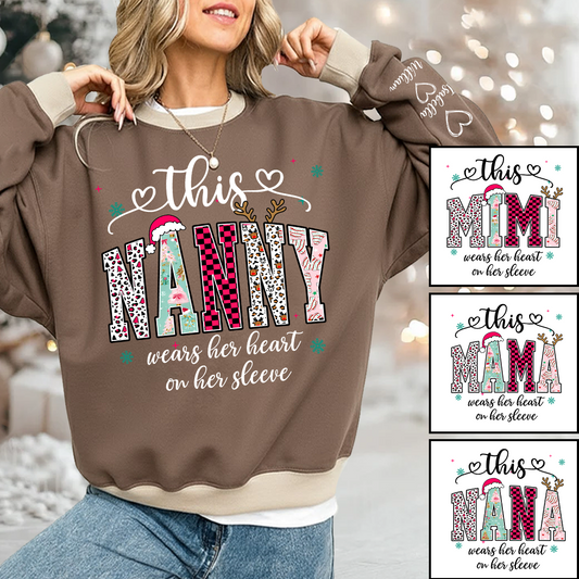 Girly Christmas Custom Grandma Mama Mimi And Grandkids Shirt