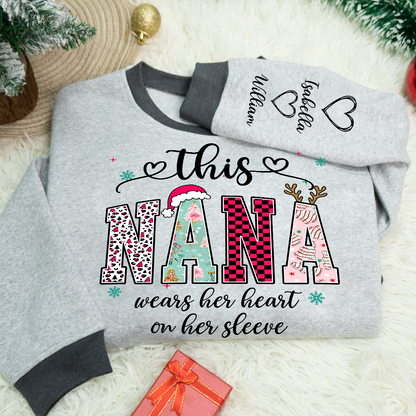 Girly Christmas Custom Grandma Mama Mimi And Grandkids Shirt