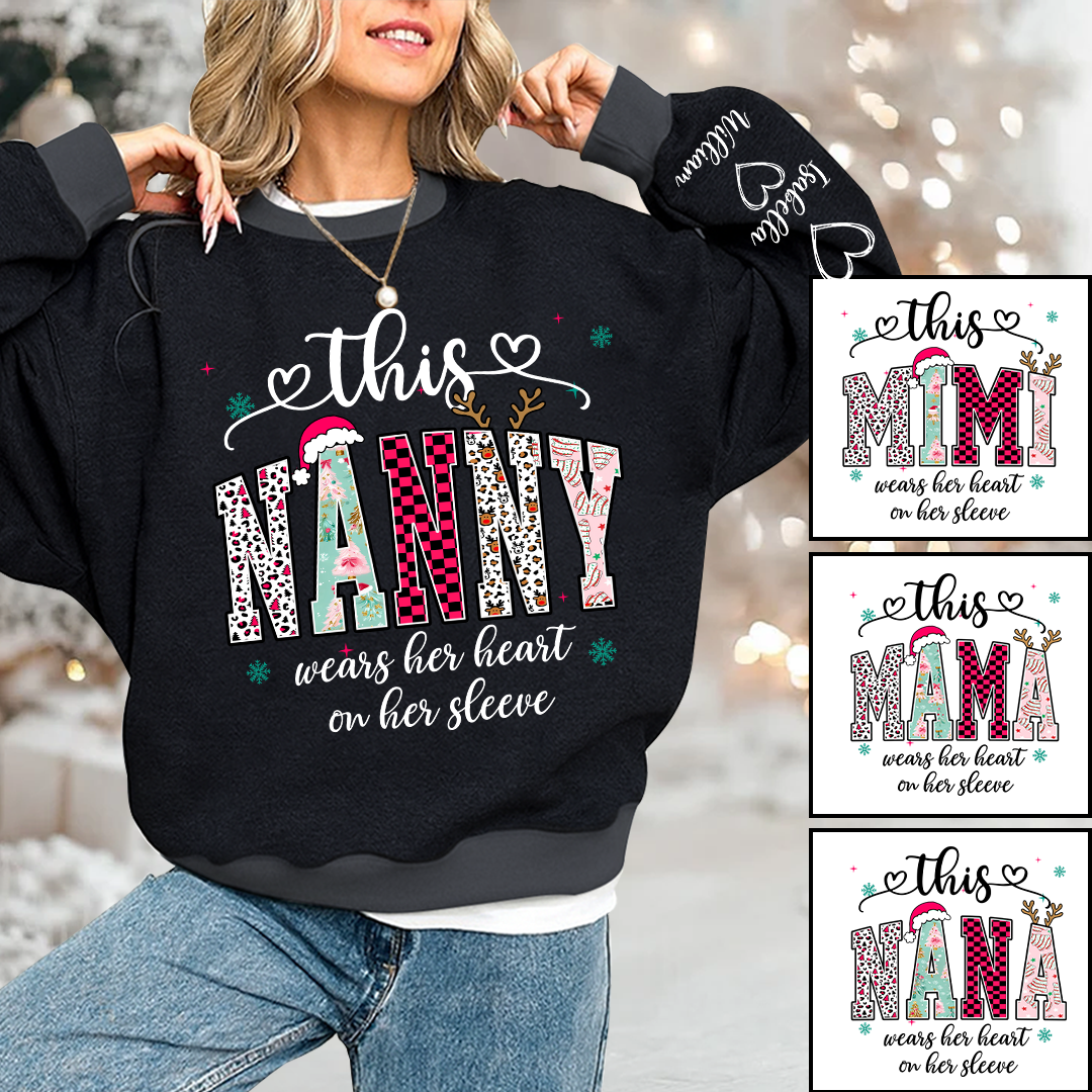 Girly Christmas Custom Grandma Mama Mimi And Grandkids Shirt