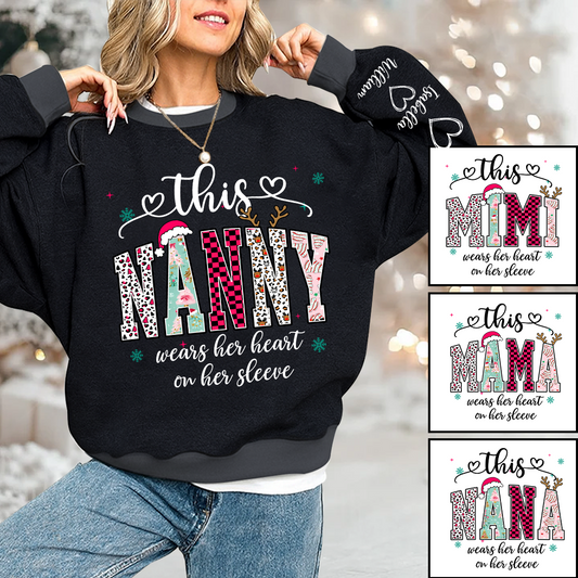 Girly Christmas Custom Grandma Mama Mimi And Grandkids Shirt