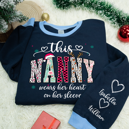 Girly Christmas Custom Grandma Mama Mimi And Grandkids Shirt
