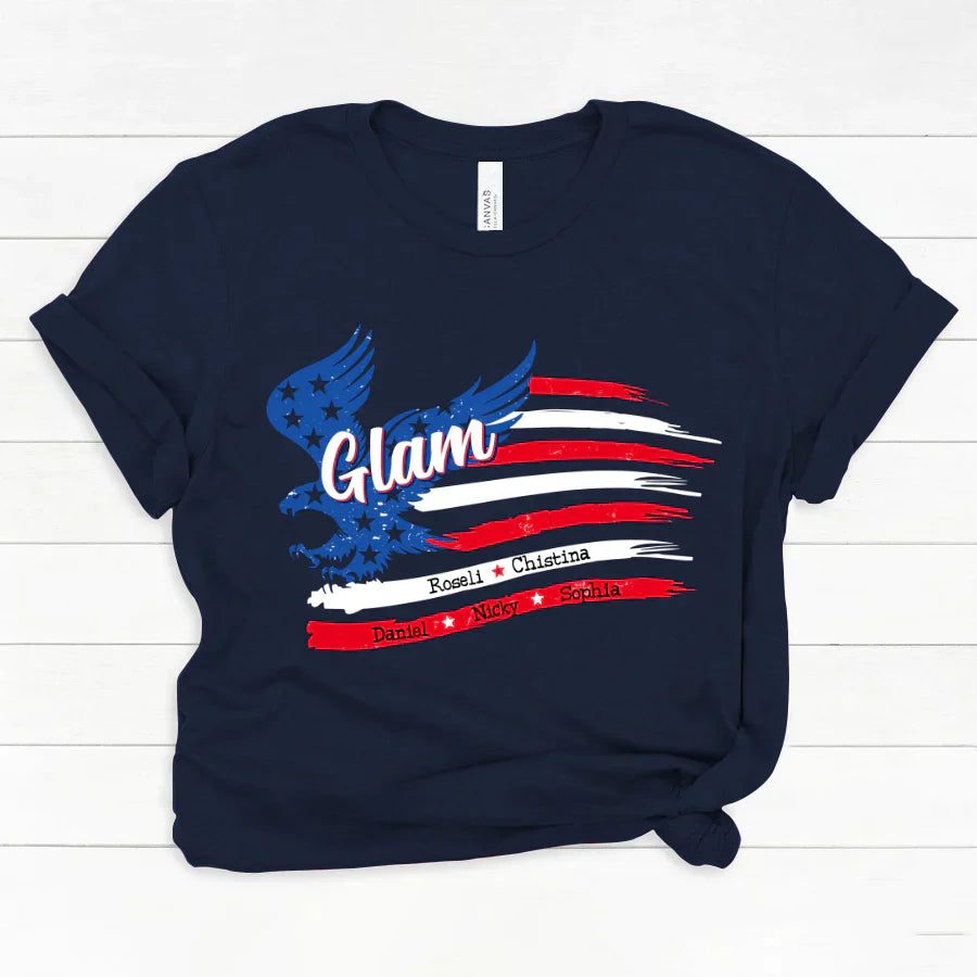 Glam With Grandkids Names 4th Of July CTL94 Classic Canvas