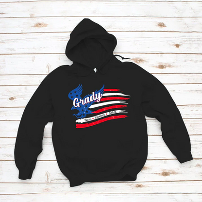 Grady With Grandkids Names 4th Of July CTL94 Hoodie