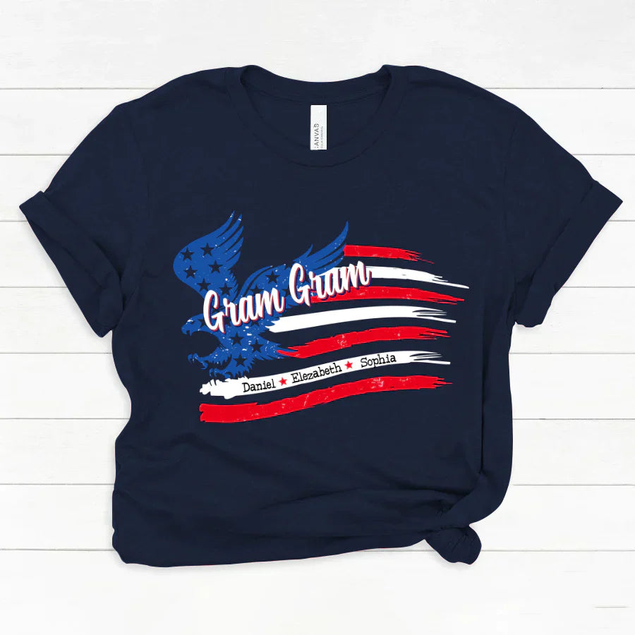 Gram Gram With Grandkids Names 4th Of July CTL94 Classic Canvas