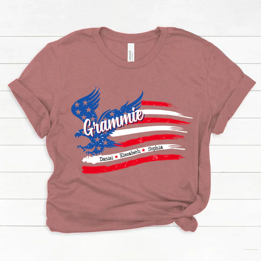 Grammie With Grandkids Names 4th Of July CTL94 Classic Canvas