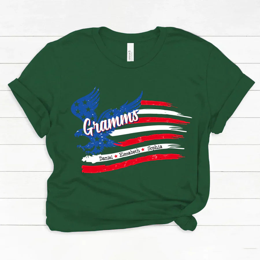 Gramms With Grandkids Names 4th Of July CTL94 Classic Canvas